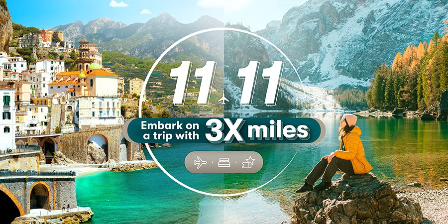 11.11 Travel with triple miles rewards