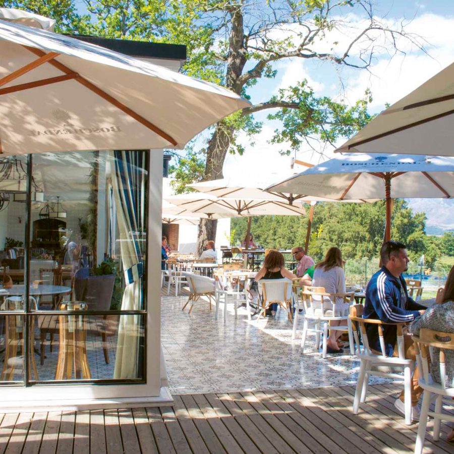 Outdoor seating at a restaurant