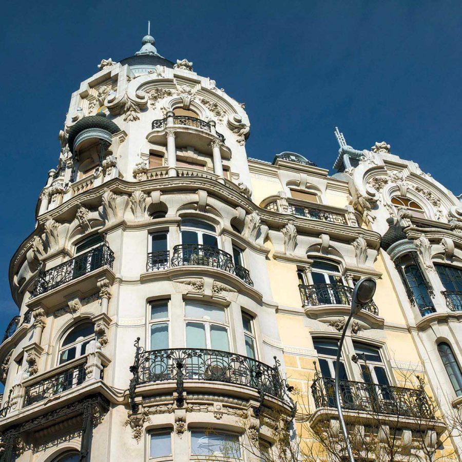 A building on a street in Madrid.