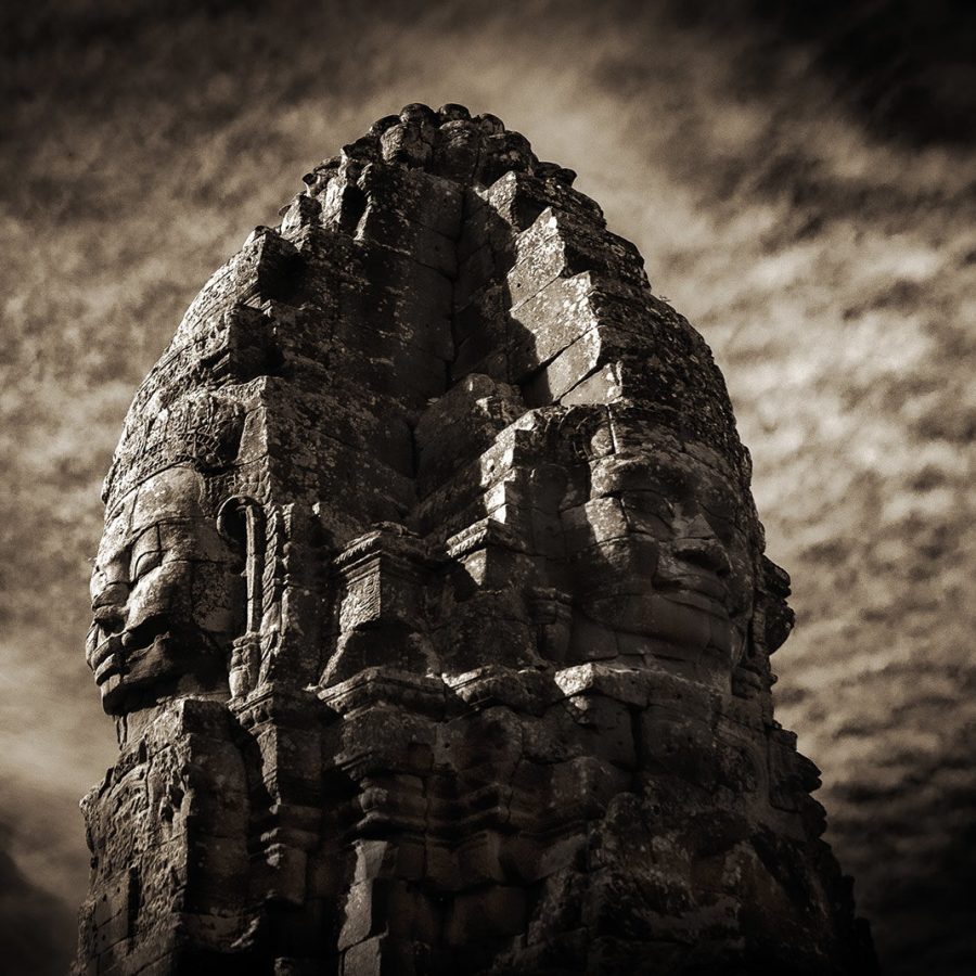 Monuments with clouds above