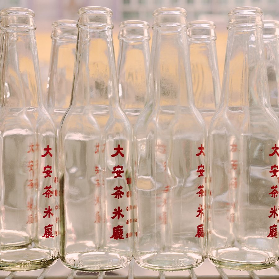 Retro glass bottles Tai on bing sutt