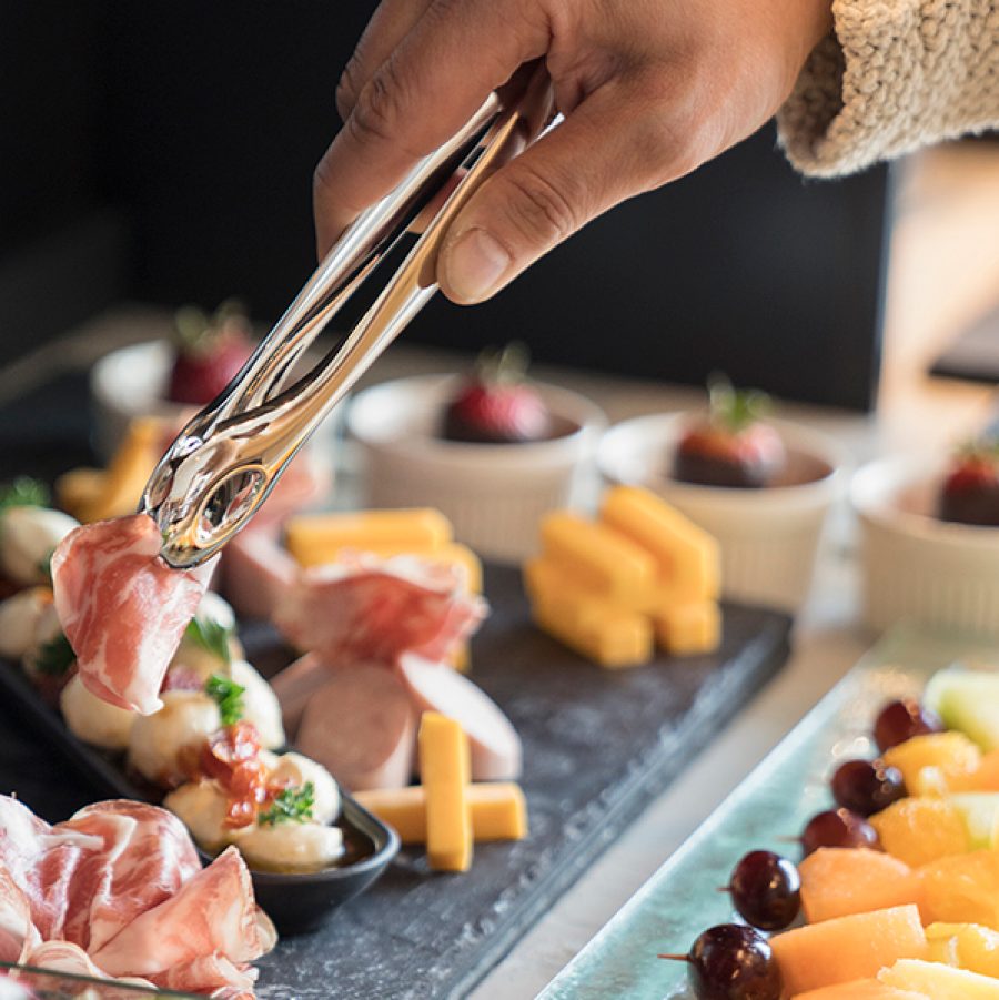 Dining at Vancouver International Airport lounge