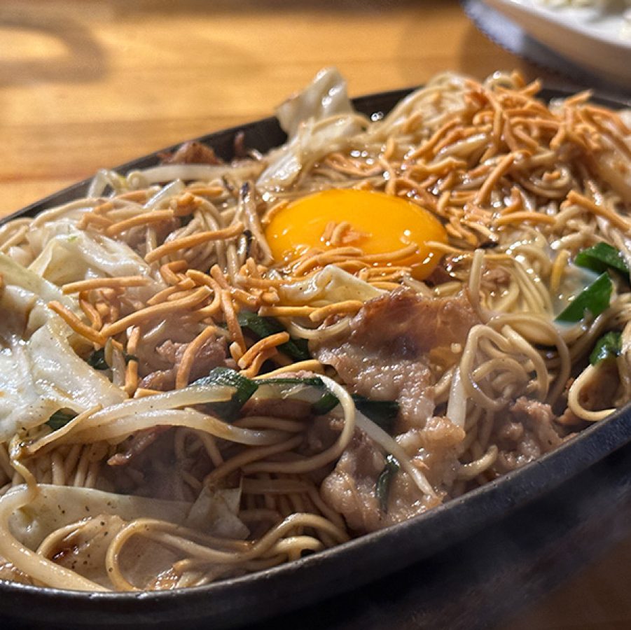 Fried noodles from a yatai in Fukuoka