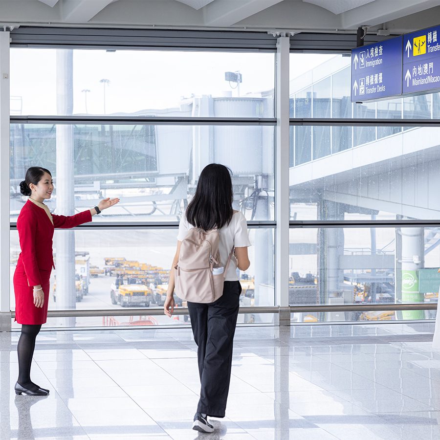 Arriving at Hong Kong International Airport 