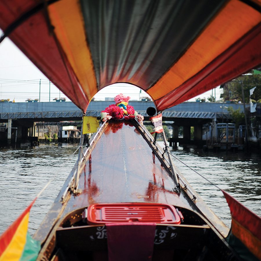 Speed on a long-tail through Bangkok’s canal. Credit: Getty Images