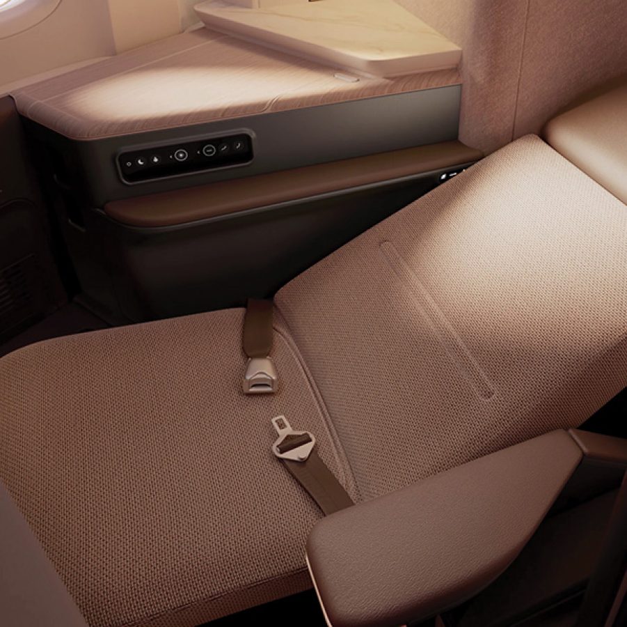 Business cabin seat reclined