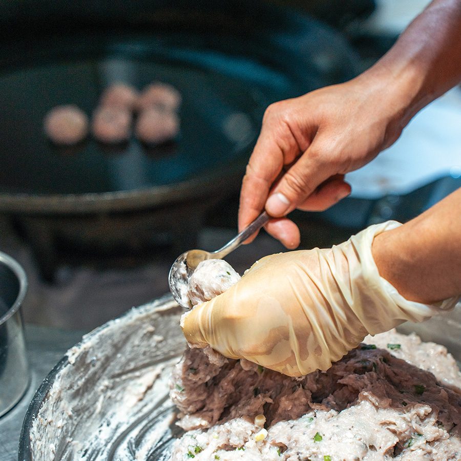 Making fish cakes