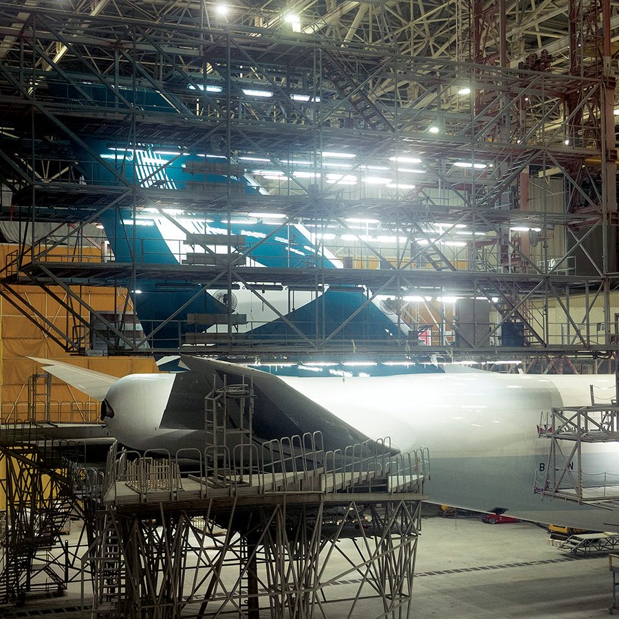 Cathay aircraft being painted