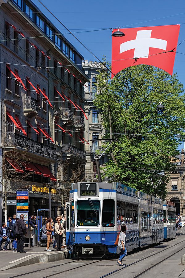 Hop on tram Zurich