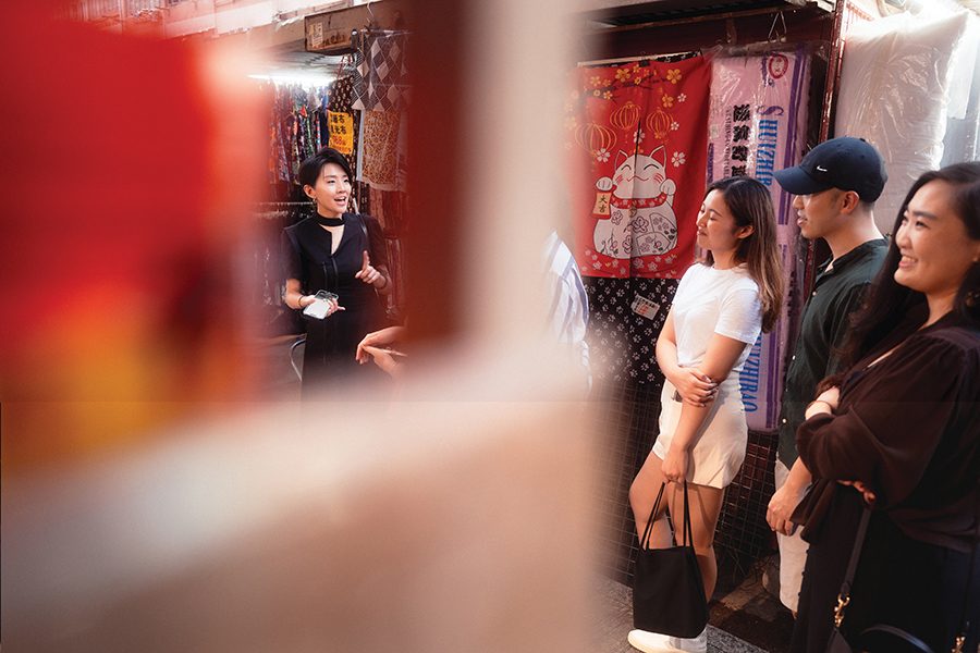 People at a food tour in Hong Kong