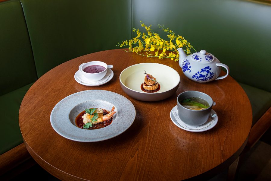  A spread of several dishes created by Cathay Pacific's inflight dining partner Rosewood inside The Pier, First lounge.